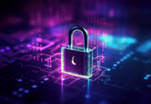 A lock on a 3D virtual circuit grid.