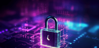 A lock on a 3D virtual circuit grid.